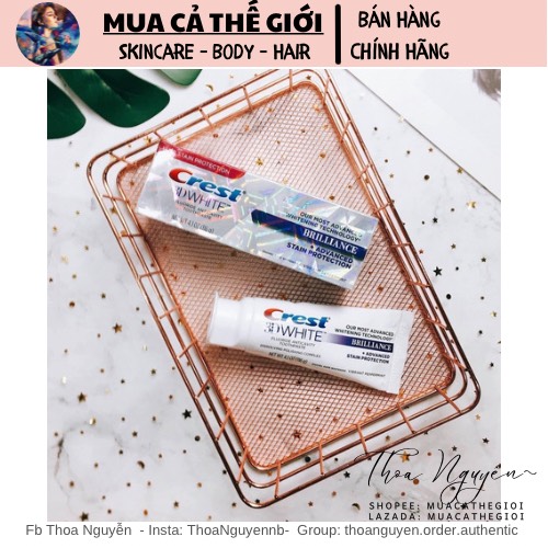 [GIẢM 5% ĐƠN 129K]Kem đánh răng Crest 3D white Brillance