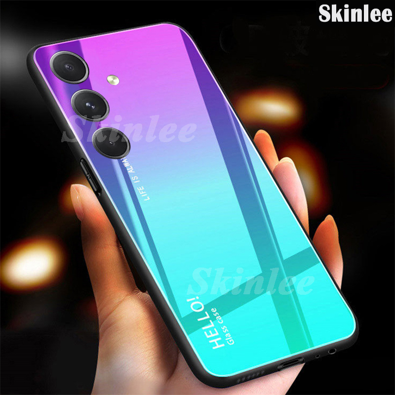 Phone case For Samsung Galaxy M35 Back cover Gradient Tempered Glass Protector Mirror Hard Cover For Samsung Galaxy M35 Cover cases.