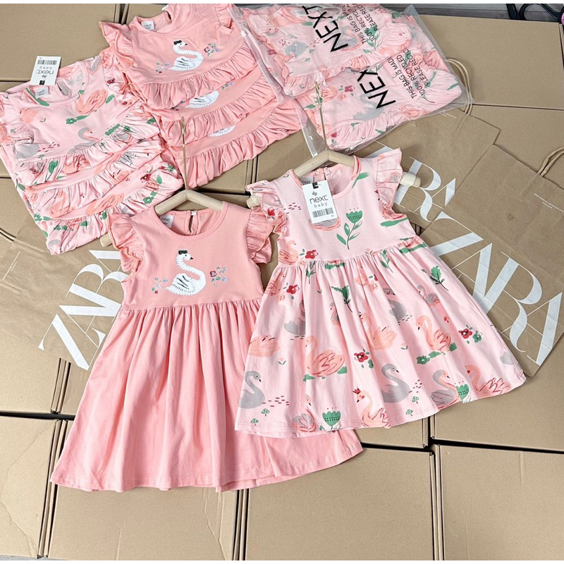 SET 2 VÁY HỒNG HẠC SIÊU XINH CHO BÉ