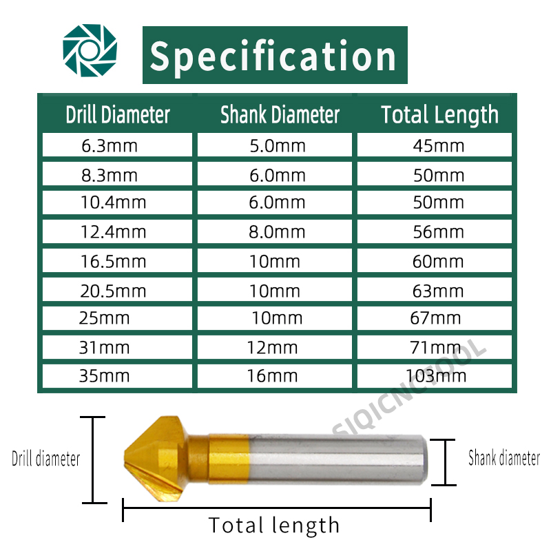 Hss Chamfer Chamfering Cutter End Mill Tool Countersink Drill Bit Set ...