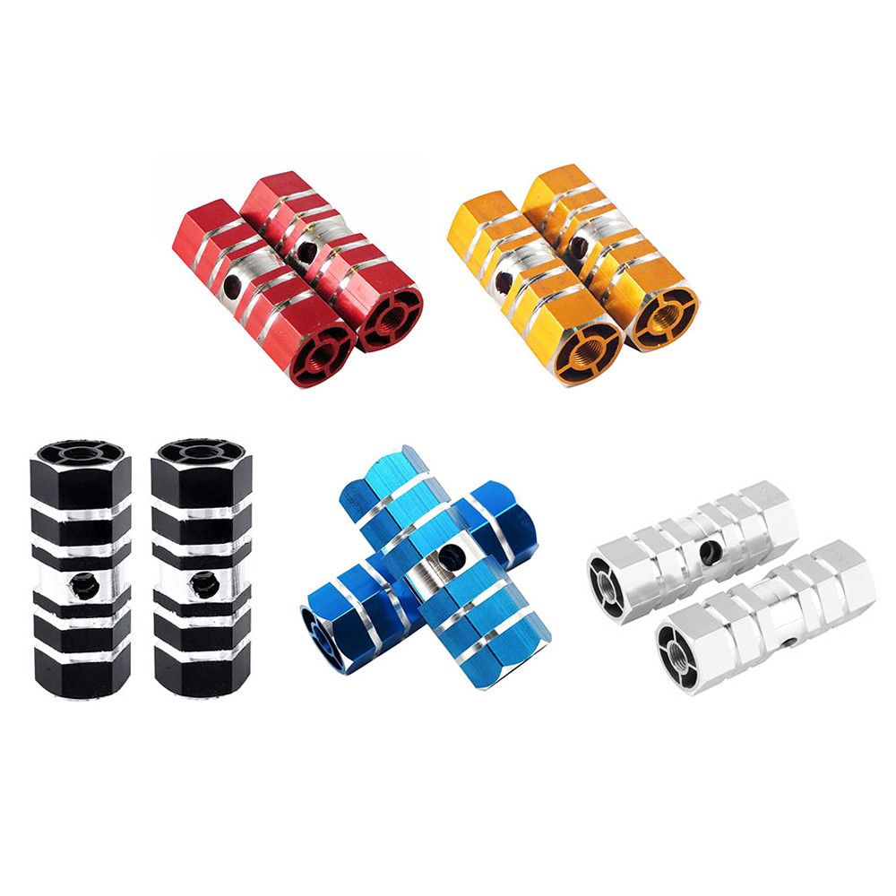 【Miga Plaza】FANG2 Outdoor Road Bike Aluminum Alloy Grooves Bicycle Front Rear Wheel BMX Hexagonal Stunt Pegs Bike Axle Pedal. 
