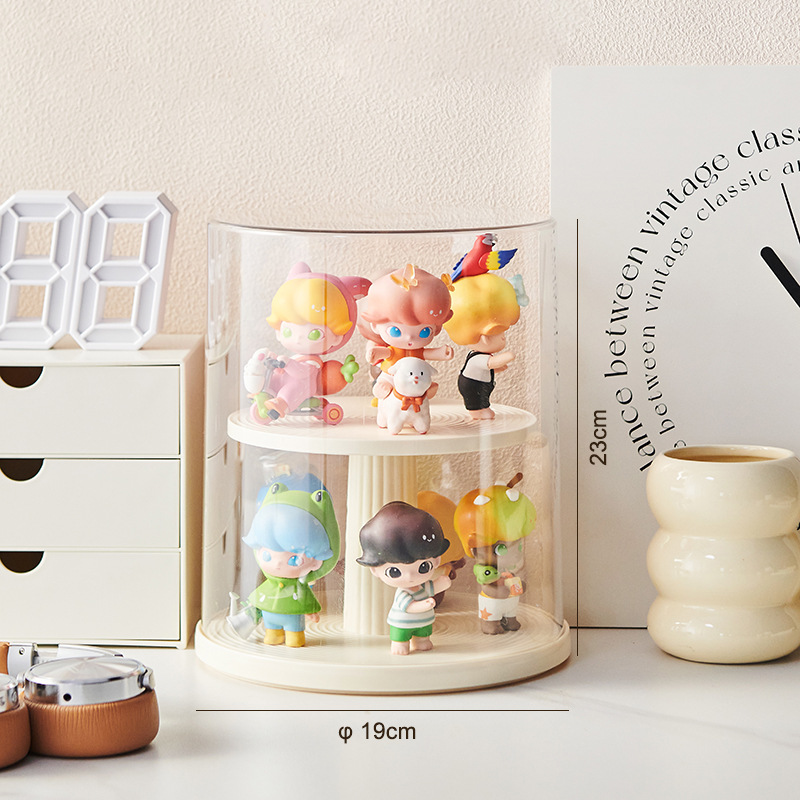 Storage box can be rotated superposition doll doll display cabinet dustproof doll hand display stand