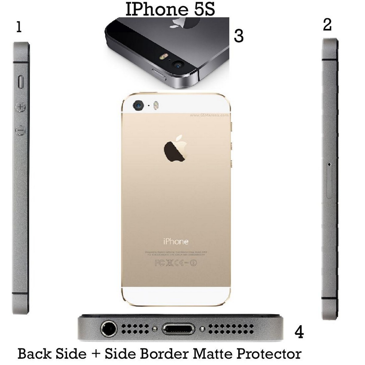 Apple Iphone 5s Back Matte Protector with side Coverage Protectors For Apple Iphone 5s. 