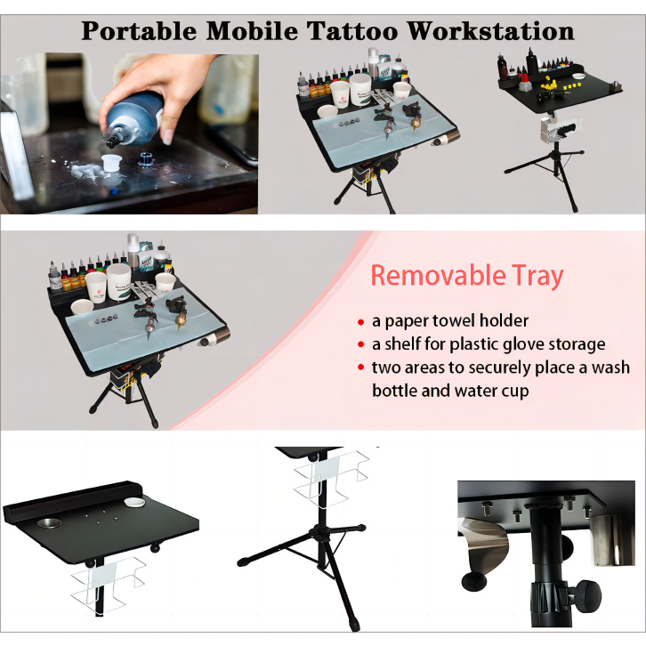 Two Tray Rolling Workstation | Barber DTS Tattoo Supplies