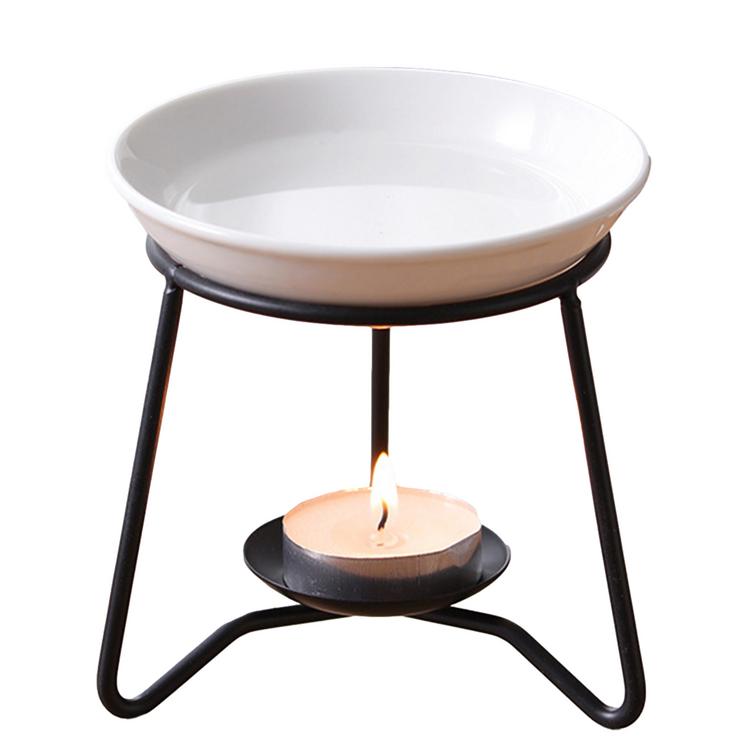 Ấm ấm sáp nóng chảy Tea Light Đốt dầu đốt nến Tealight Đầu đốt khuếch tán dầu thơm kim loại đen Trang trí nhà cửa Chân nến Tealight Máy khuếch tán mùi hương Tealight để Thiền SPA Yoga lovely