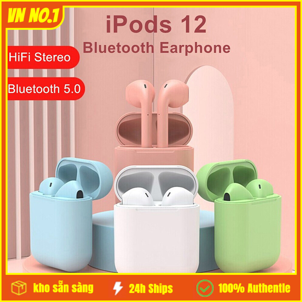 Tai Nghe Bluetooth Không Dây inpods i12 TWS tai nghe âm thanh pass chuẩn lọc âm tốt tai nghe không dây mini