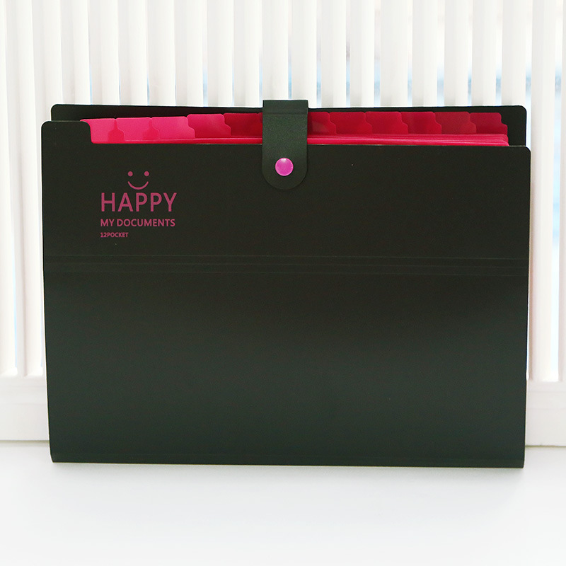 Portable Organ Bag Folder A4 Large-capacity Student Test Paper Storage Bag 12-layers Bill File Classification Storage Bag