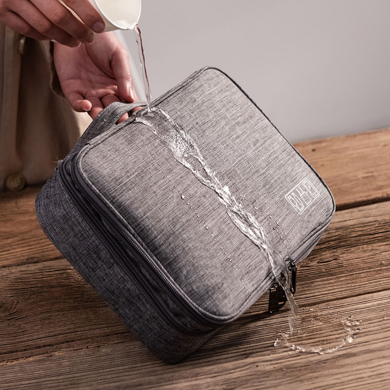 Multifunctional electronic storage bag Polyester material Data cable storage bag Large-capacity waterproof storage bag Portable cosmetic storage bag Organize the storage bag Multifunctional bag Waterproof bag washing bag