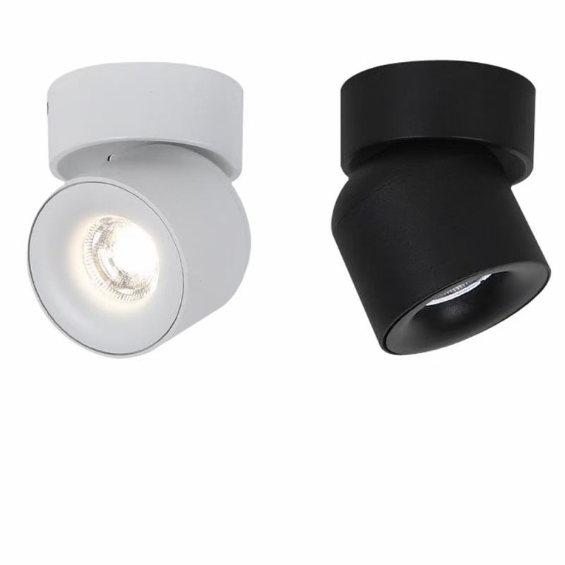 Aisilan Led Ceiling Light Surface Mounted 360 Degrees Round Curve Rotation Lamp Cylinder Creative 7w 9w Cree Cob Spot Light