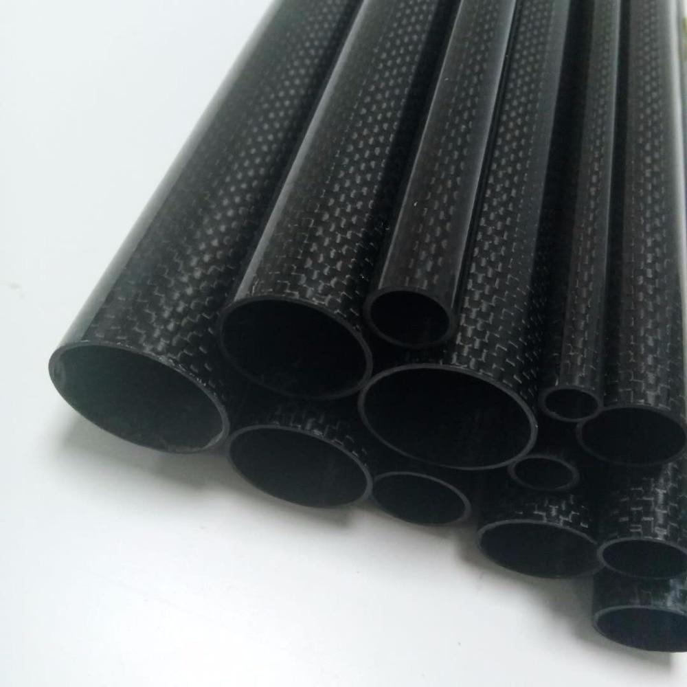 1 Roll Wrapped Carbon Fiber Tube 3K Glossy sur diameter 10mm 12mm 14mm 16mm 18mm 22mm 24mm 26mm 28mm 30mm 32mm Length500mm