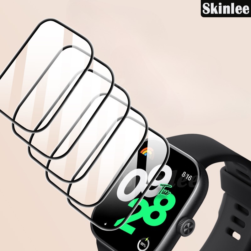 2 Pieces for Redmi Watch 5 Lite Screen Protector Tempered Glass Full Cover Redmi Watch 5 Active Screen Film.