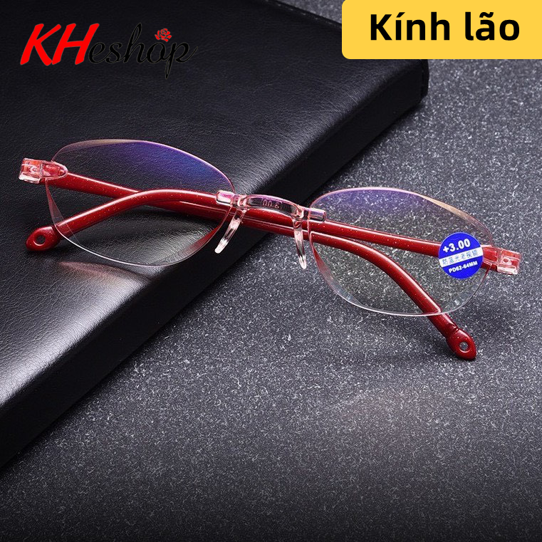 Kính lão thời trang nữ, tròng cắt cạnh , gọng dẻo bền đẹp màu hồng, sang chảnh mã Y805 2 màu tím và hồng - kheshop