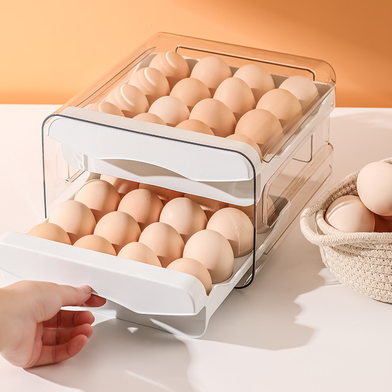 Hộp trứng, hộp giữ tươi dùng cho thực phẩm, nhựa, tủ lạnh gia đình taizhou, bếp kiểu ngăn kéo, hộp lưu trữ hai lớp trứng