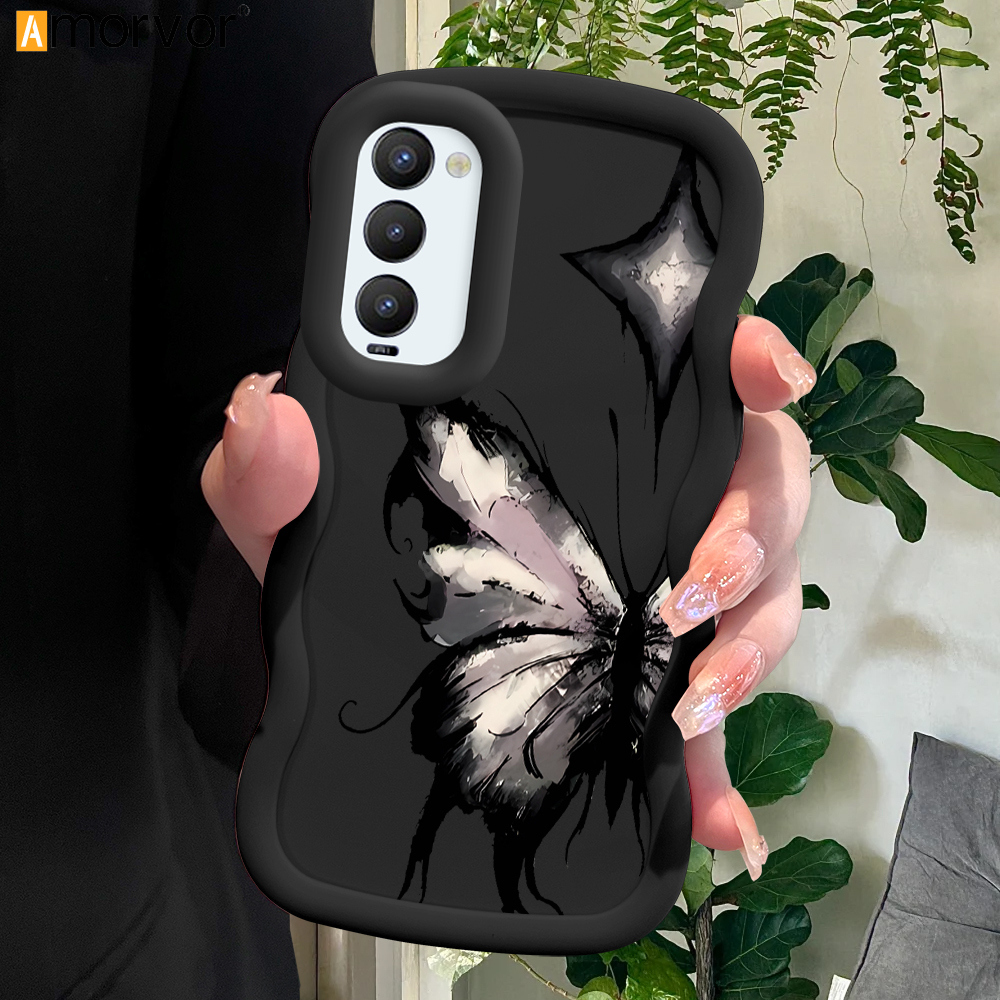 AMORVOR for Tecno Camon 18 Camon 18 P Camon 18T Back Cover Star Butterfly Pattern Luxury Phone Case Macaron Wave Soft Silicone Mobile Cover. 