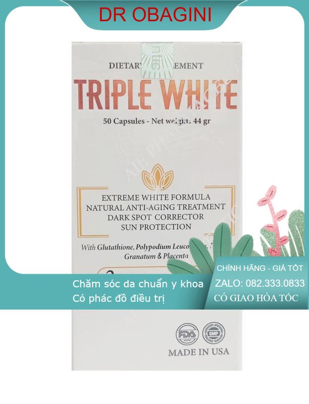 [HCM]Viên uống Triple White / Miracle Extra chống nắng trắng da ngừa nám (Mẫu mới)