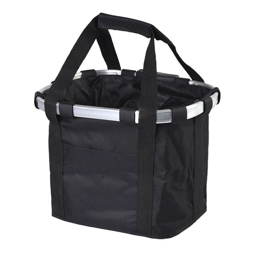 Bicycle Basket Small Pet Dog Carry Pouch2in1 Detachable Mountain Bike Handlebar Tube Hanging Fold Bag Bike Front Basket 5KG Load