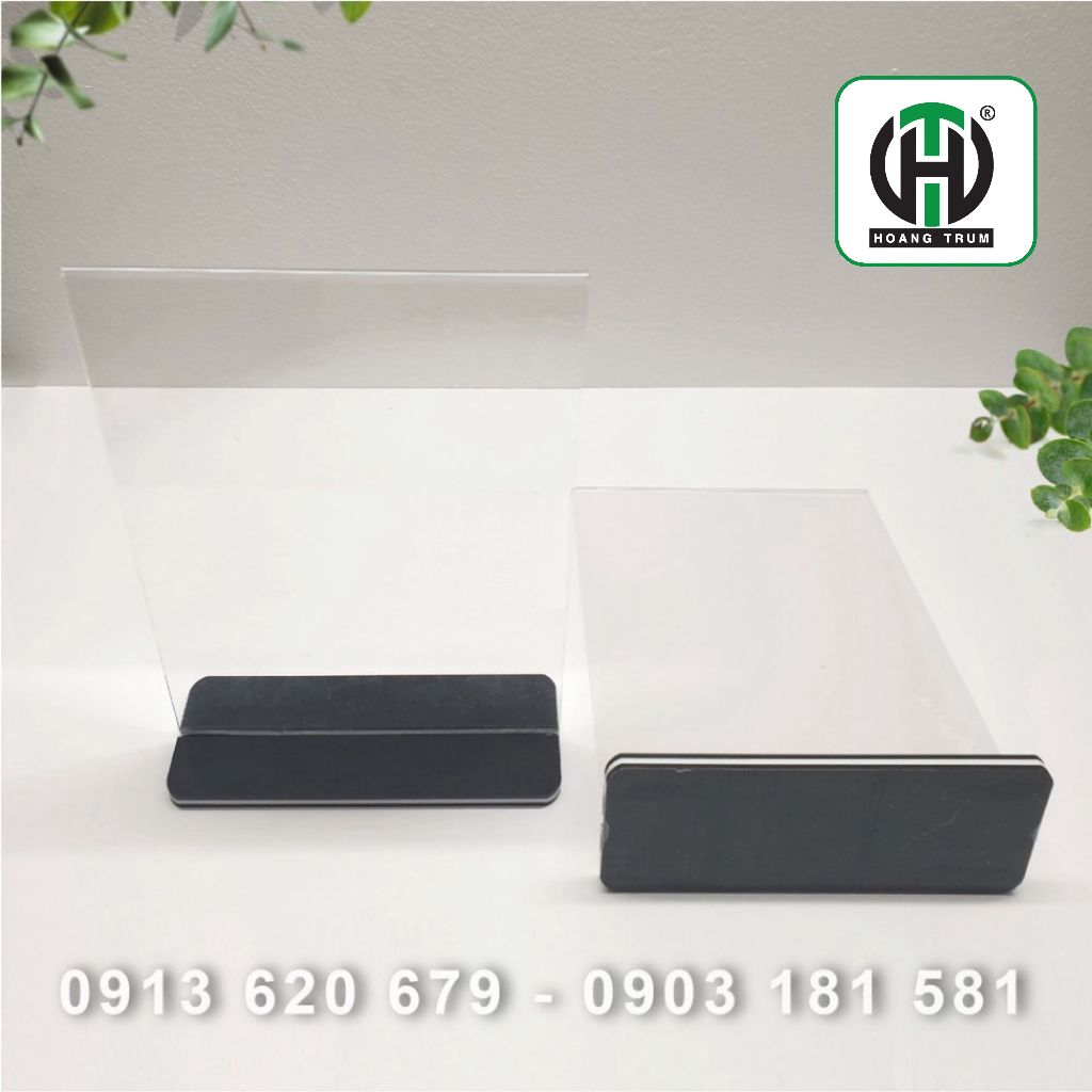 Menu Mica, Menu để bàn A4, A5, A6 Đế đen, mica Đài Loan