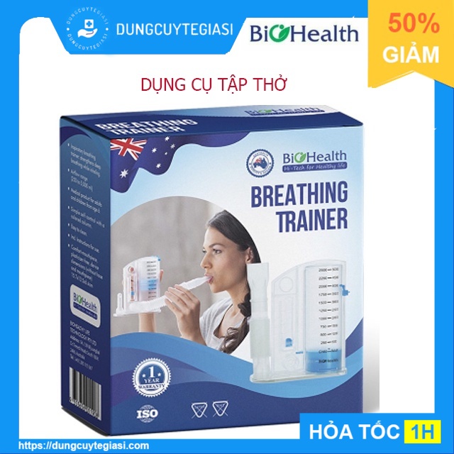 Dụng cụ tập thở, dụng cụ hỗ trợ thở BIOHEALTH VIS 01-giúp bệnh nhân luyện tập thở sâu để không khí vào sâu trong phổi