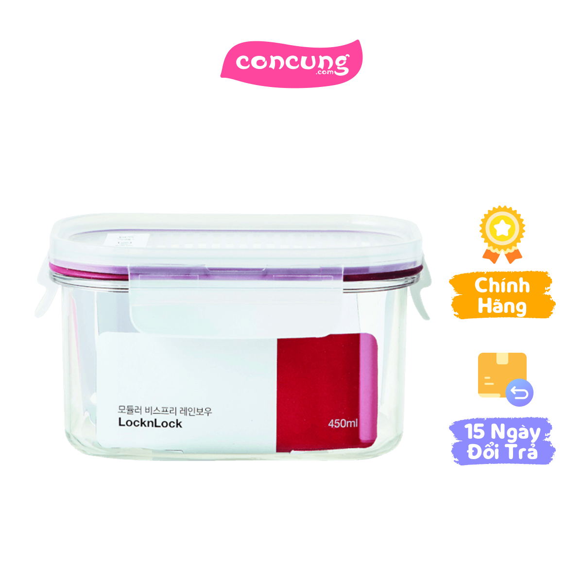 Hộp bảo quản thực phẩm nhựa Bisfree Modular 450ml (LnL, LBF402RED)