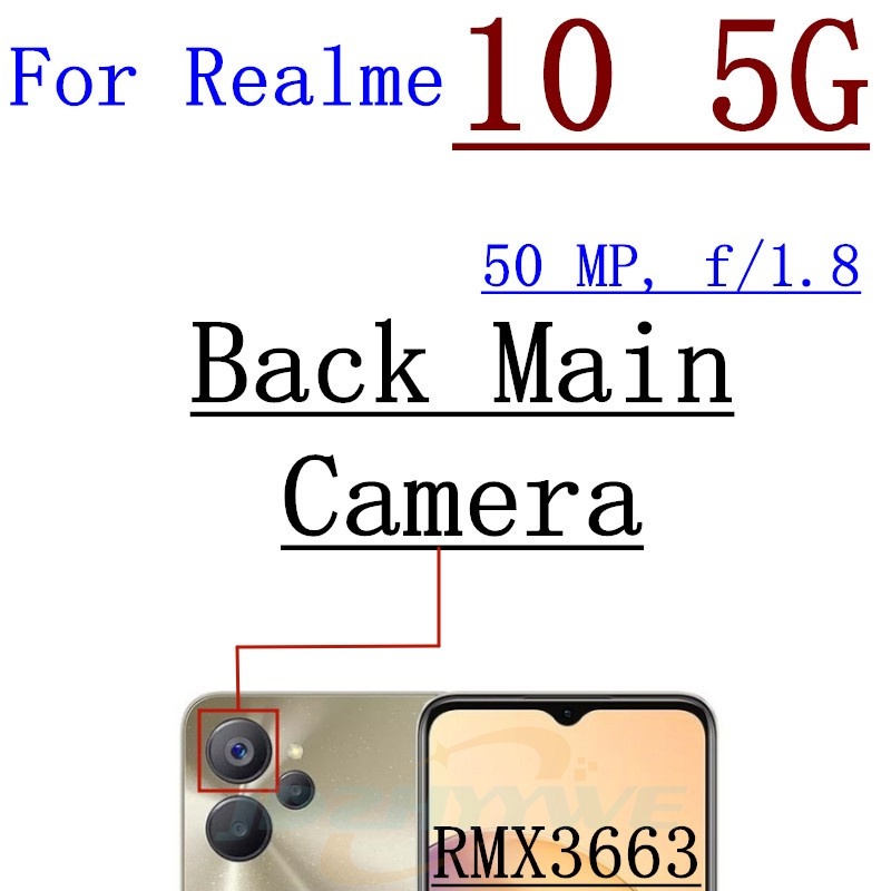 Phía Sau Phía Trước mô-đun máy ảnh Cho Oppo Realme 10 Pro Cộng Với 10T 5G Phía Trước Nhỏ Phải Đối Mặt Với Trở Lại Máy ảnh chính Cáp dẻo Reapir phụ tùng
