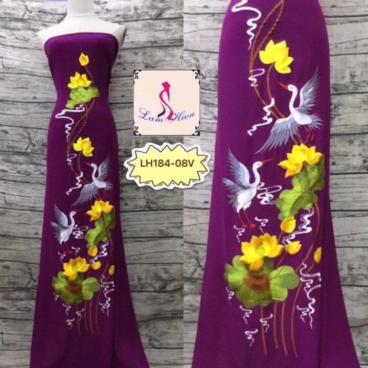 Vải áo dài thêu cao cấp LH184