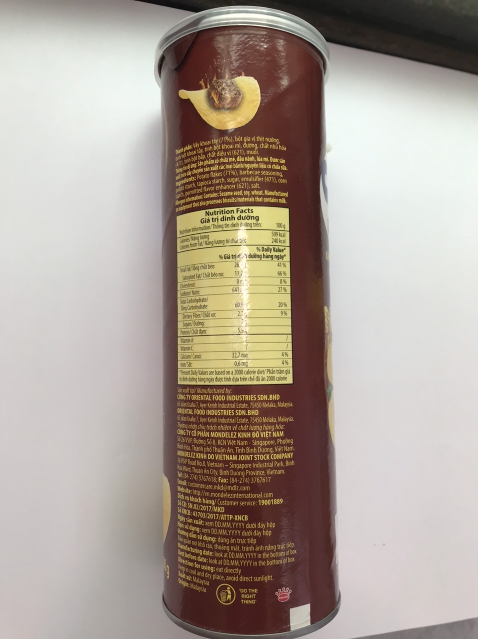 Snack Khoai Tây 90g Slide Vị Thịt Nướng (Lon 90g)
