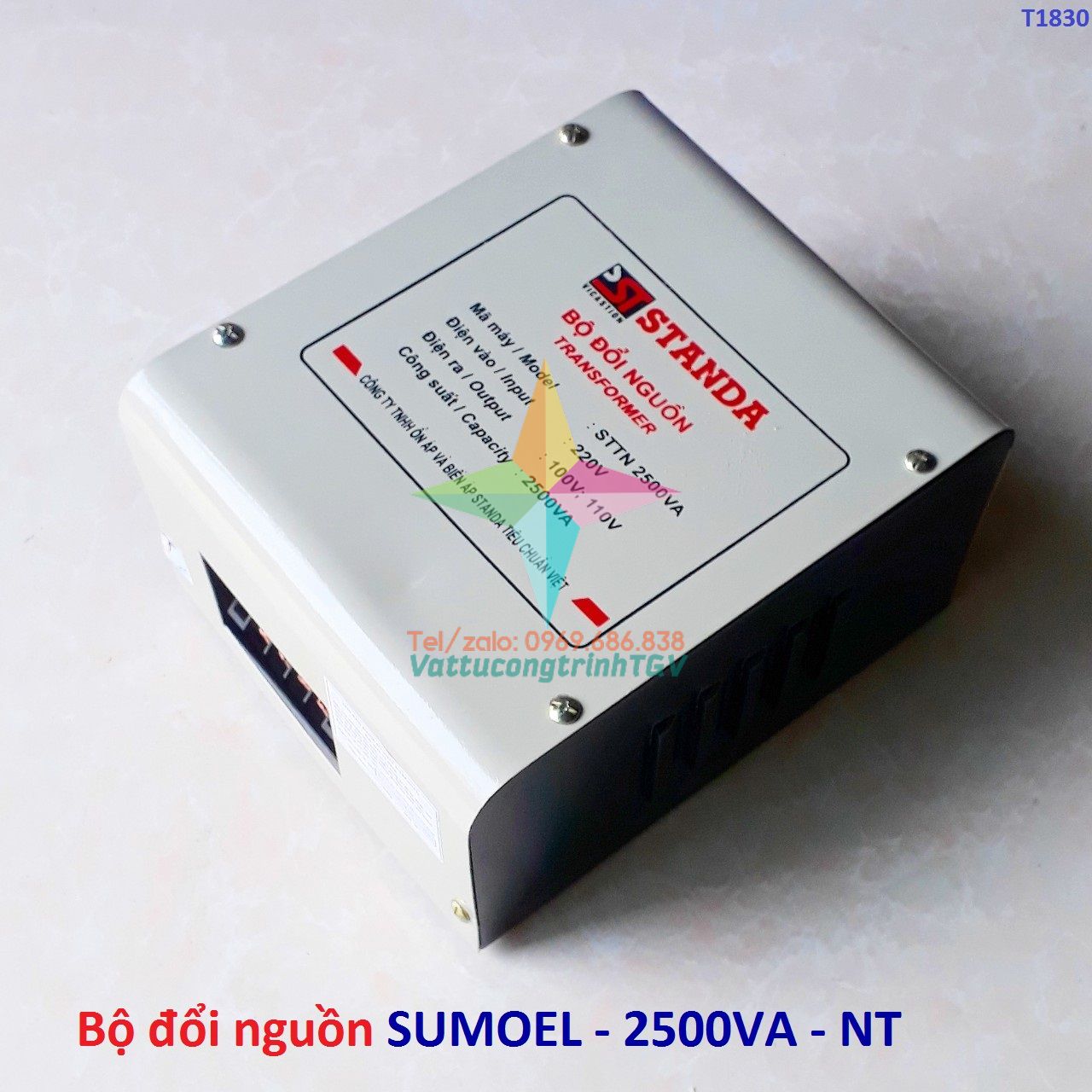 Bộ biến áp tự ngẫu SUMOEL 2500VA-NT điên áp ra 100V/110V dùng cho thiết bị điện nội địa