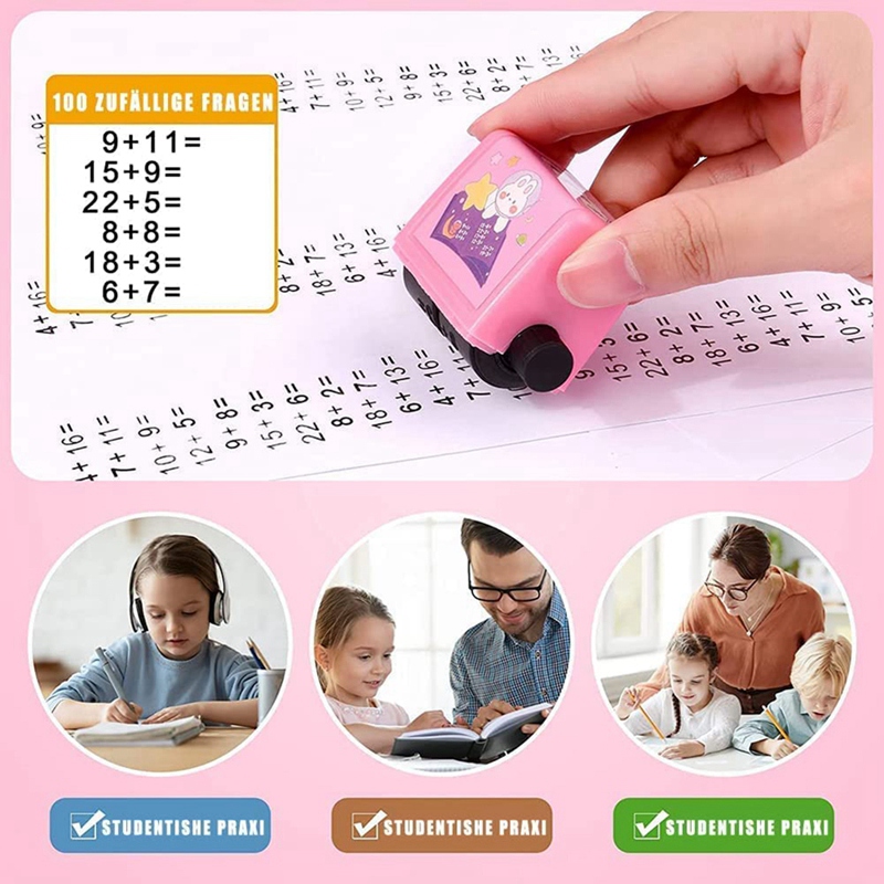Teacher Stamps 4PCS Roller Digital Teaching Stamp(Addition, Subtraction, Multiplication and Division)
