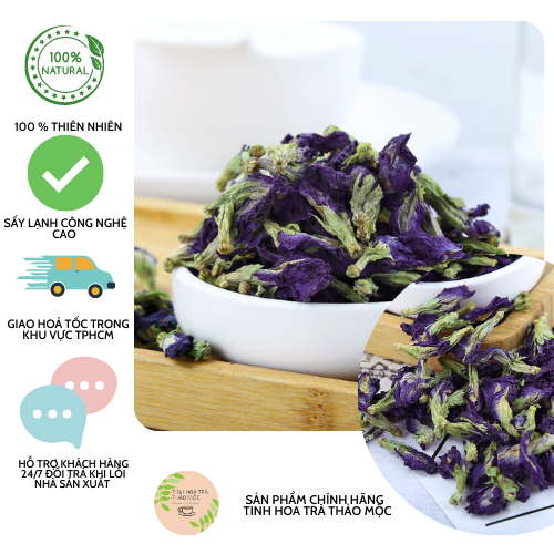 Đậu biếc khô hoa bươm bướm 50 gram tinhhoatrathaomoc