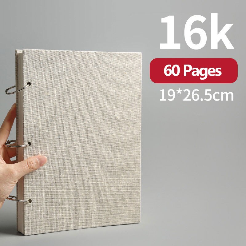 Spiral Sketchbook Super Thick Notebook Retro Linen Hardcover 120 Pages 160  GSM Professional Painting Replacable Refill