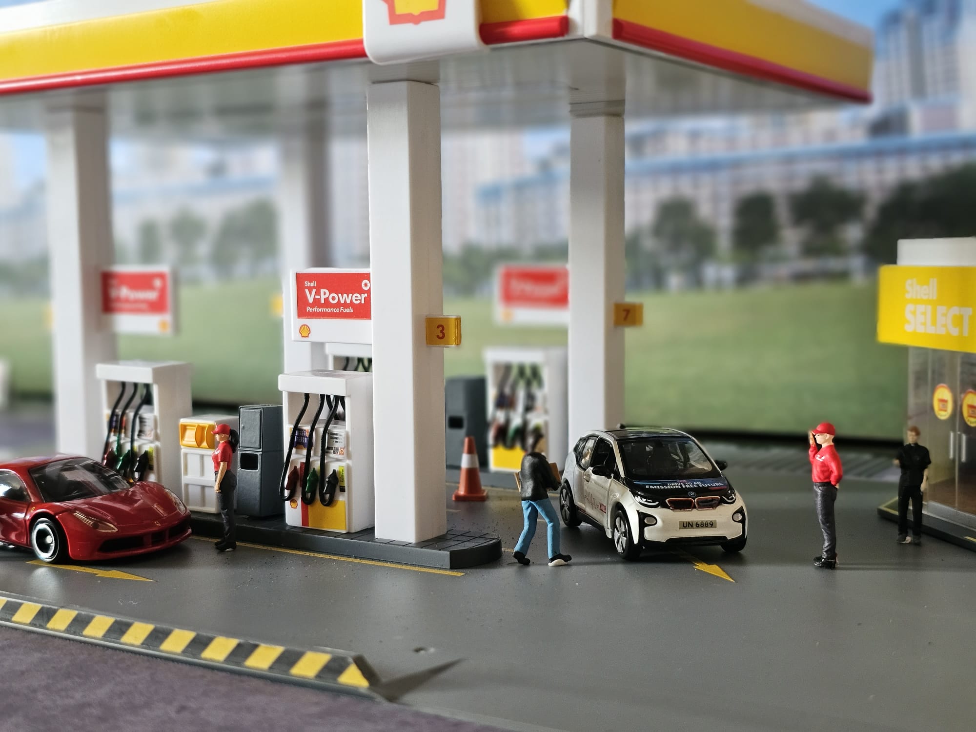 Tiny City 1/64 or 1:64 scale - Diorama Shell Petrol Station