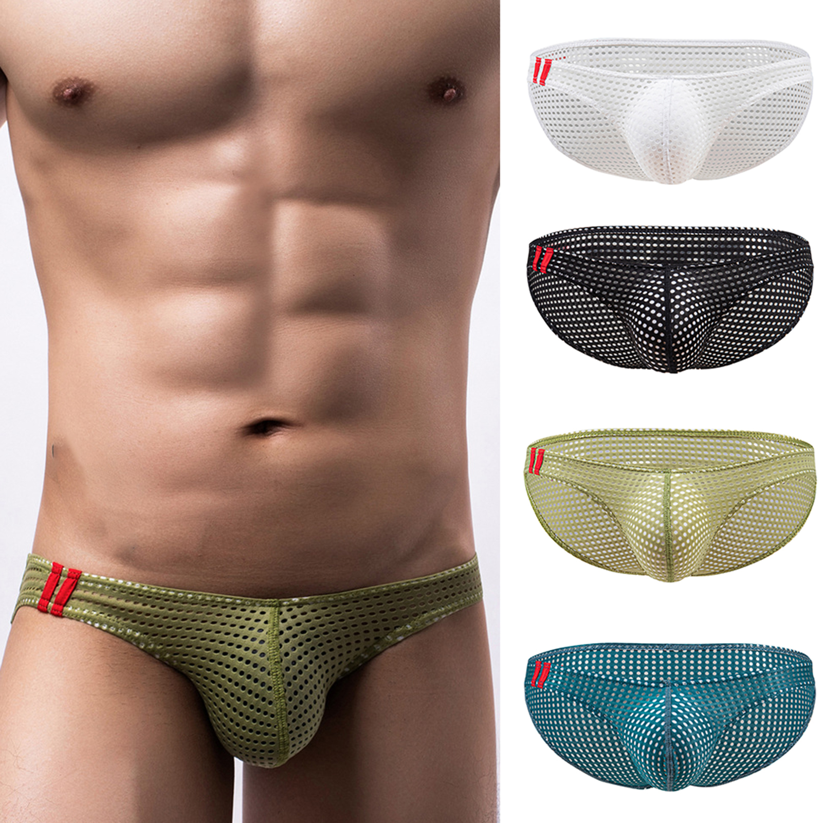 Yitu Sexy Men Underwear Men Low Waist Briefs Men's Low-rise Briefs Sexy Breathable Comfortable Underpants for Hip Lifting