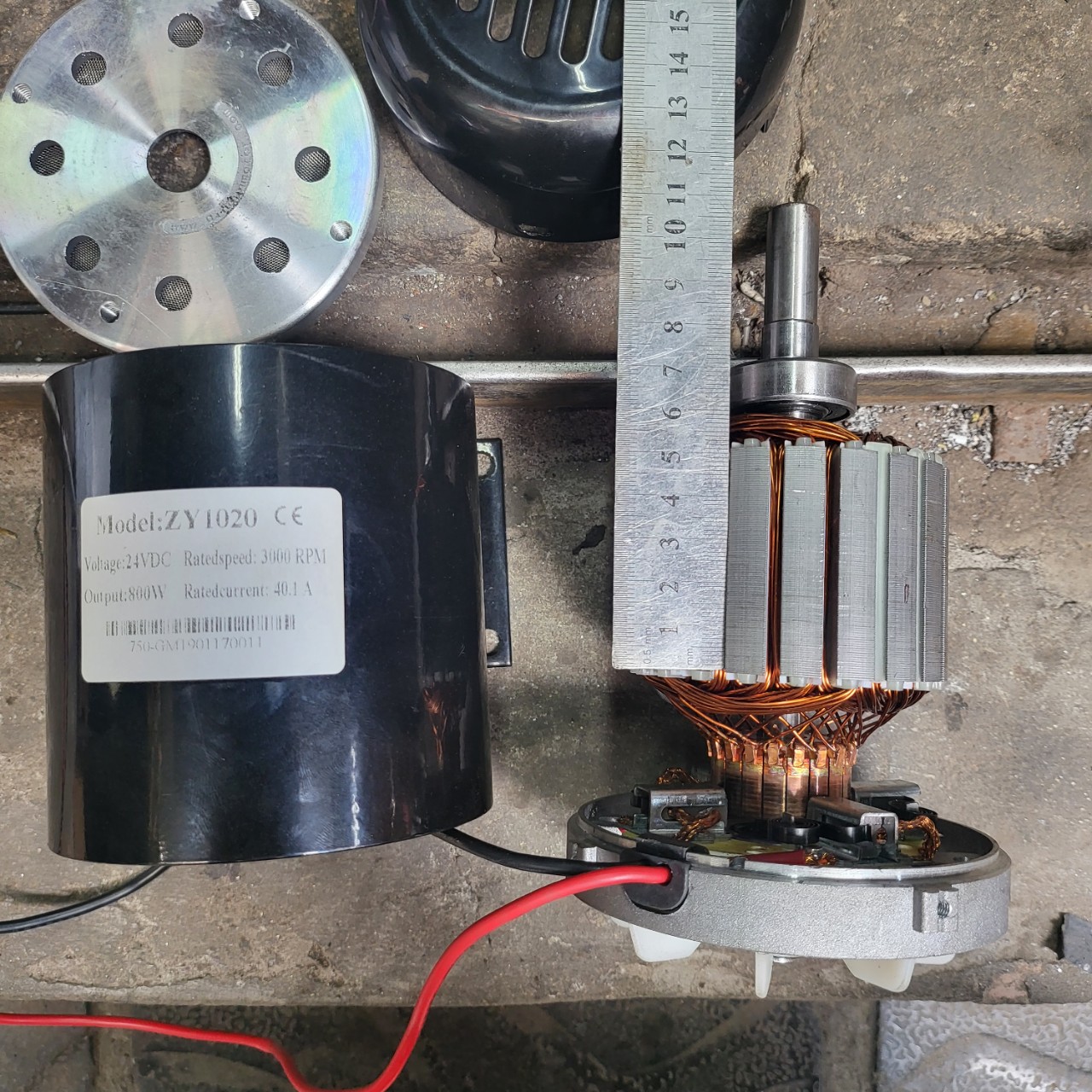 Motor DC 24v 800w có cánh làm mát motor