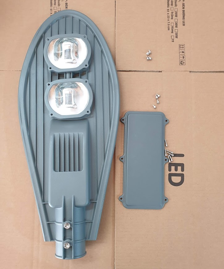 Vỏ đèn đường lá 100W loại 2 mắt led
