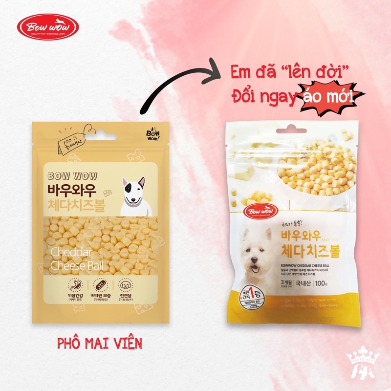PHÔ MAI VIÊN BOWWOW CHO CHÓ MÈO - 100G
