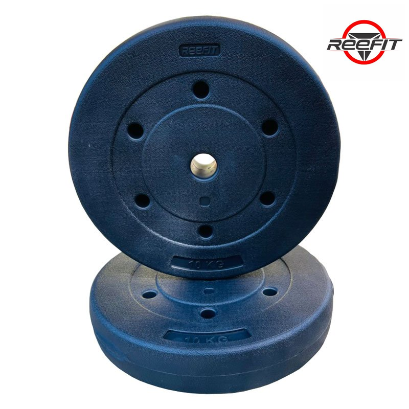 Bộ 2 tạ miếng nhựa đen 3kg Reefit (gồm 2 miếng)