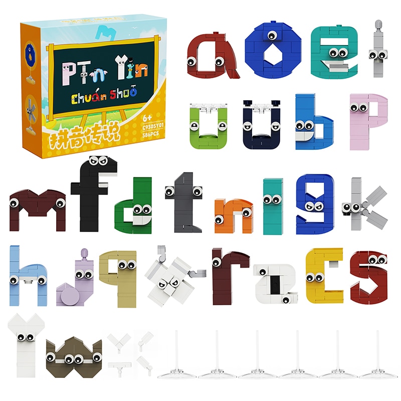 26 Style Alphabet Lore Building Blocks Kit English Letters (A-Z) Education  Creative DIY Bricks Toys Kids