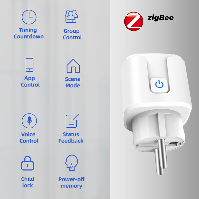 1SET 16a Smart Socket Zigbee Voice For Alexa Google Home Eu Plug Power Monitor Outlet