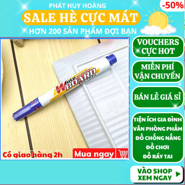 Bút lông viết bảng mực xanh loại nhỏ có thể chăm thêm mực giá rẻ , bút lông mực xanh , bút lông xanh , bút lông màu , bút lông , bút lông xoá được , bút lông viết bảng ,đồ dùng học tập , Phát Huy Hoàng