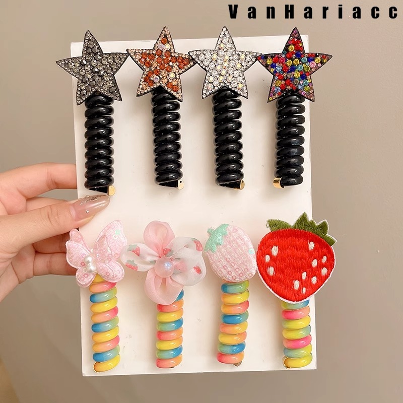 Rainbow Flower/Star High Elastic Spiral Hair Band