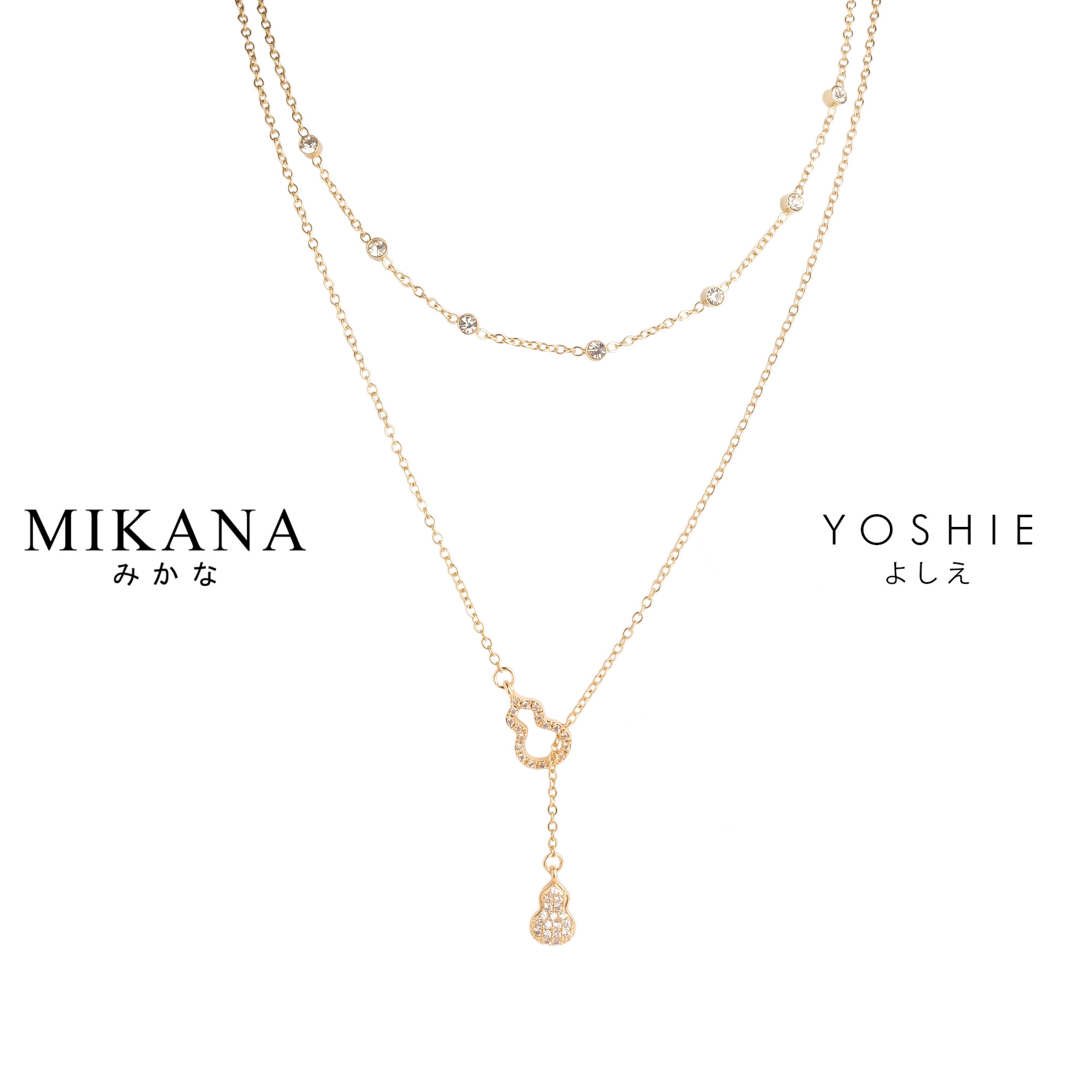 Mikana Summer String 18k Gold Plated Yoshie Layered Pendant Necklace ...