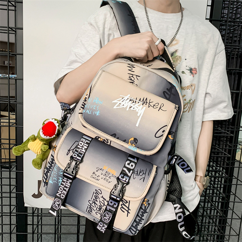 ARCTIC HUNTER Student backpack fashion graffiti large capacity backpack junior high school college student school bag