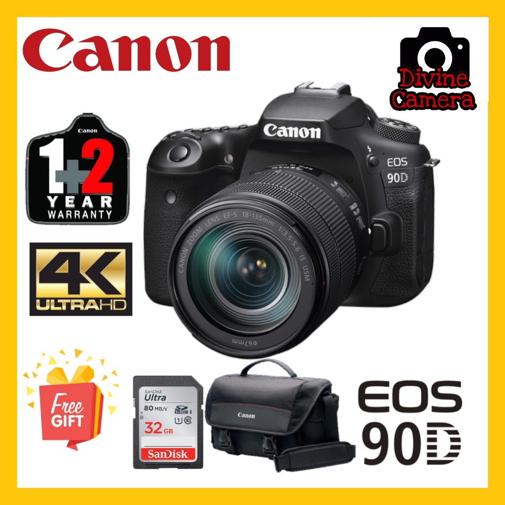 Canon EOS 90D DSLR Camera (1+2 Years Warranty Canon Malaysia)