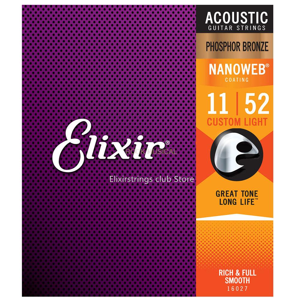 Elixir guitar sts nanoweb phosphor acoustic guitar sts 16002 16027 16052, 6 sts, electric guitar essories
