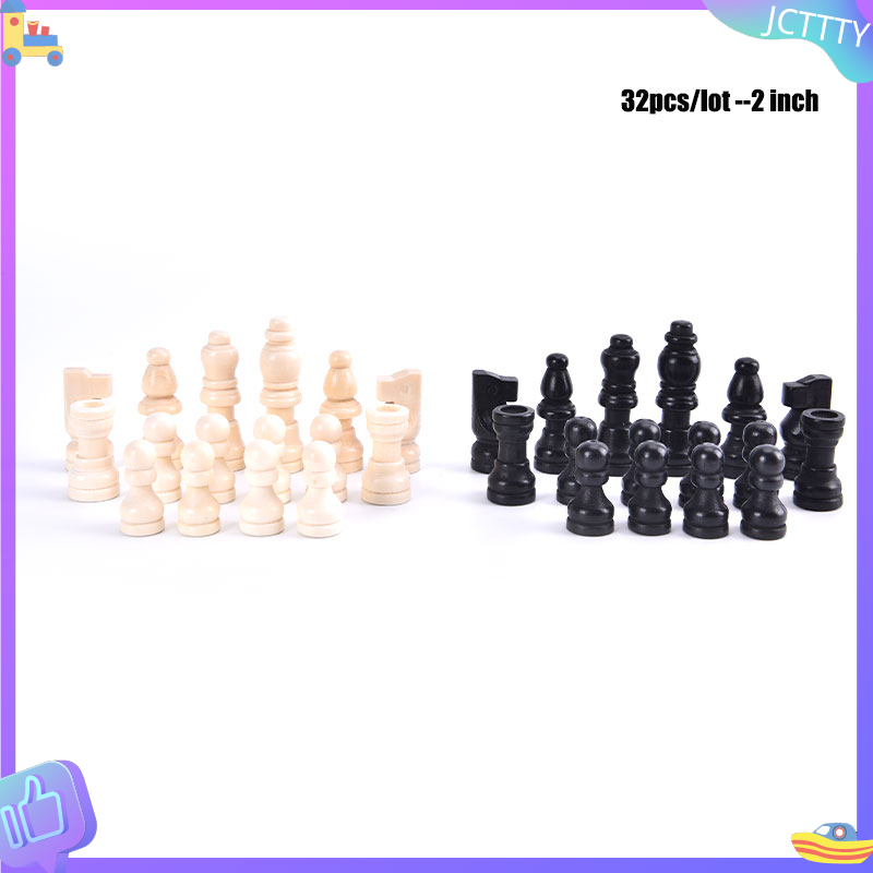 🎁 JCTTTY 🎀 32 chiếc cờ vua bằng gỗ hoàn chỉnh cờ vua quốc tế từ cờ vua đặt cờ vua