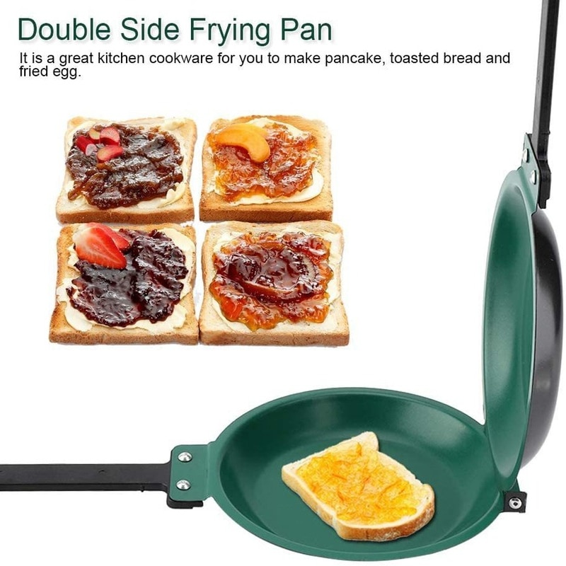 Explosive Double Side Grill Pan Non-Stick Frying Pans With Ceramic Round Pancake Maker Coating Flip Frying Pan Household Kitchen Cookware
