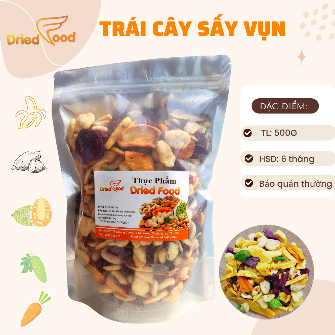 [HCM]500gram trái cây sấy thập cẩm HÀNG VỤN