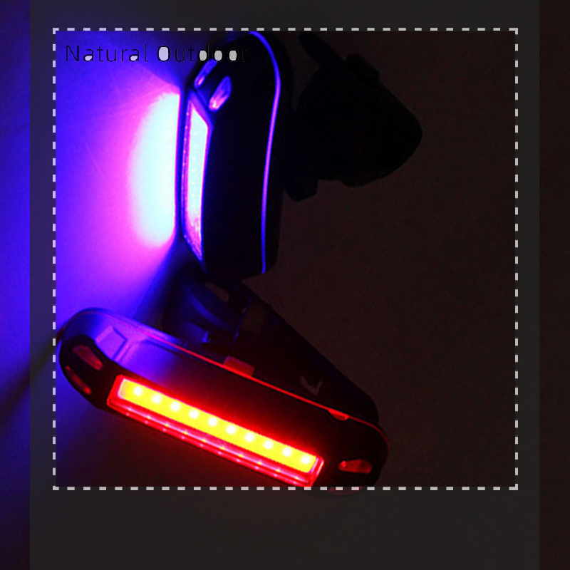 JUXIN Đèn hậu xe đạp Đèn hậu xe đạp chống nước Đèn Led Xe đạp leo núi sạc USB Đèn hậu đèn xe đạp