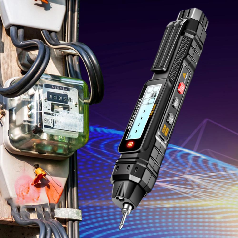 Bút đa năng kế kỹ thuật số LCD đèn nền thông minh Màn hình máy thử điện tự động nhận dạng đo điện áp AC/DC Ohm đi ốt đo 4000 đếm dụng cụ điện