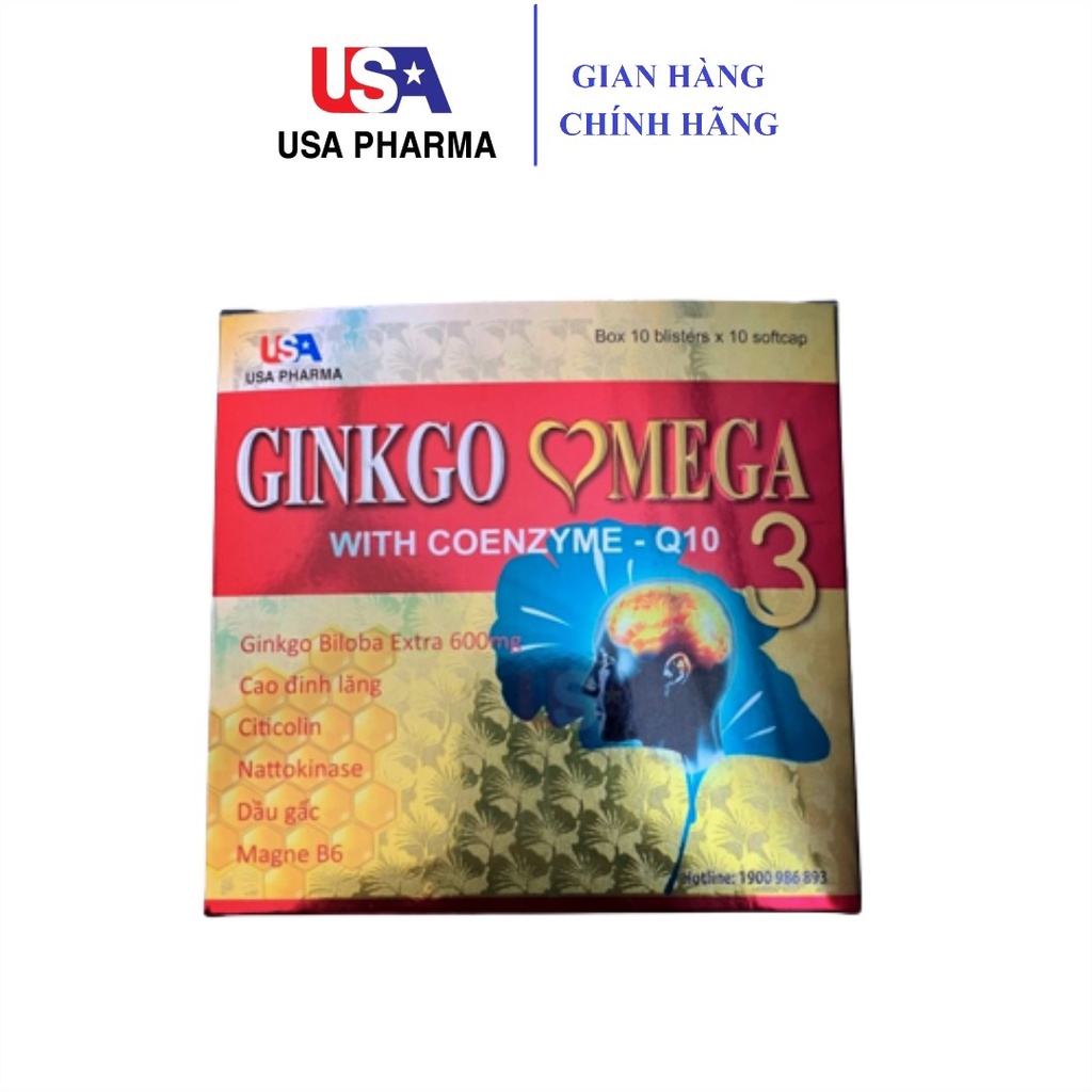 Viên uống bổ não ginkgo omega 3 with coenzyme q10